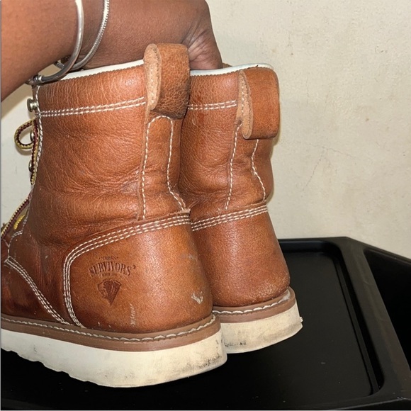 Herman Survivors Sturdy Brown Leather Steel toe Men's Boots - Picture 3 of 5